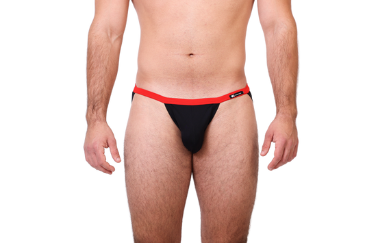 Fekete-piros jockstrap