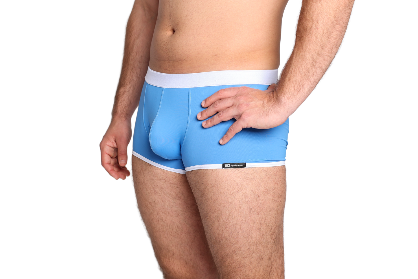 Kék boxer fehér gumival