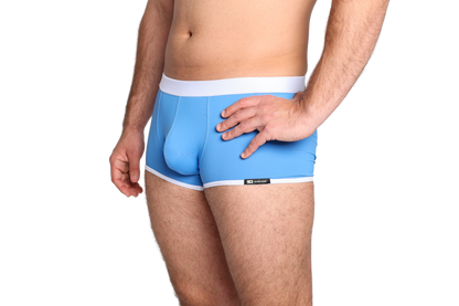 Kék boxer fehér gumival
