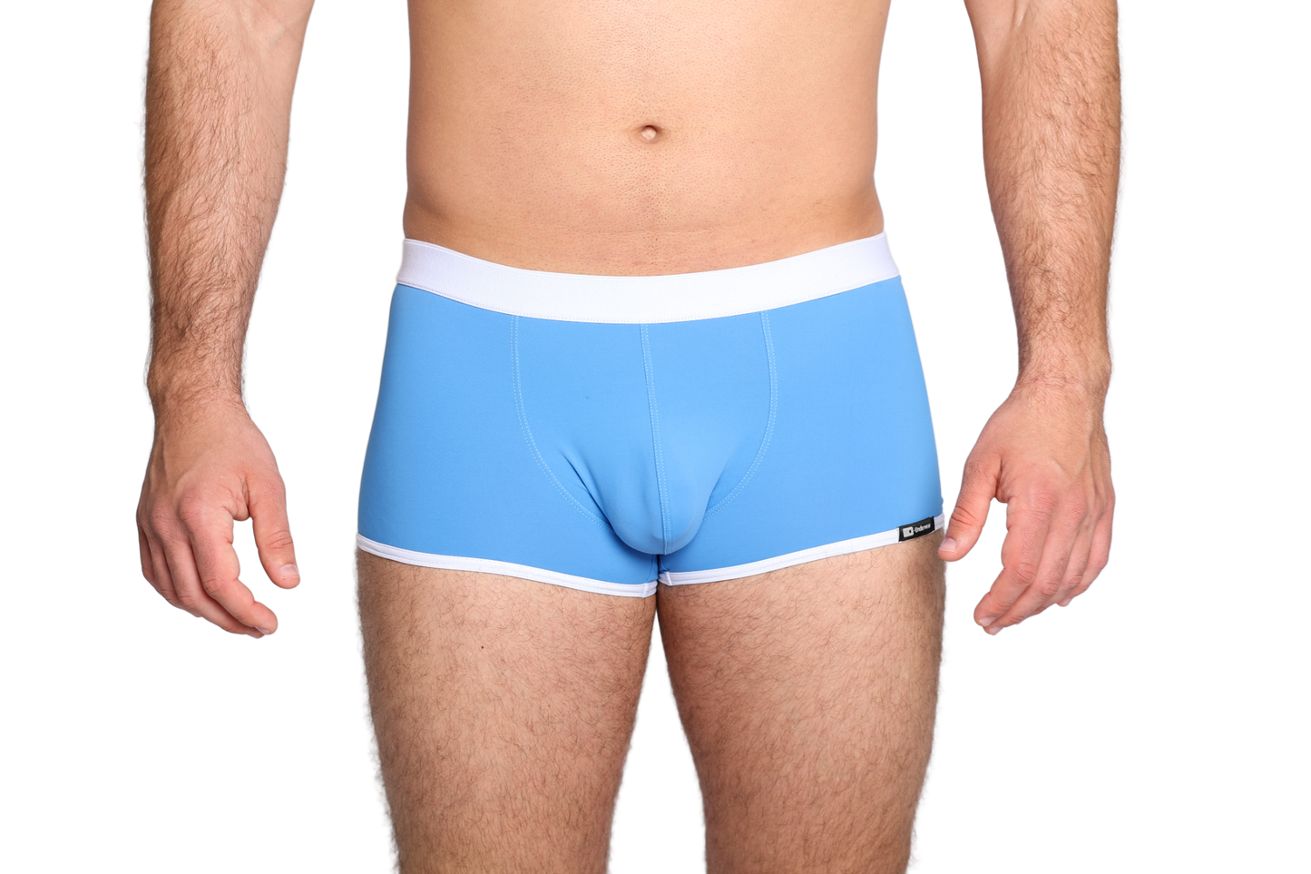 Kék boxer fehér gumival