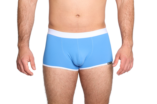 Kék boxer fehér gumival