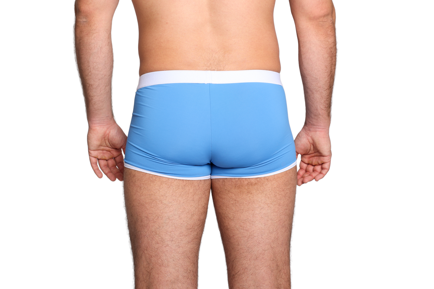 Kék boxer fehér gumival