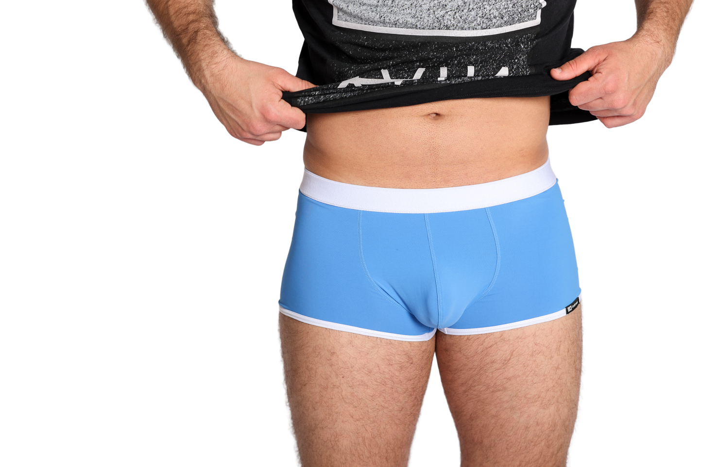 Kék boxer fehér gumival