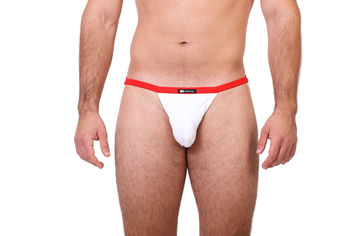 Fehér-piros jockstrap