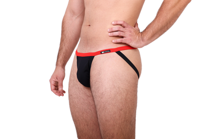 Fekete-piros jockstrap