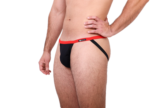 Fekete-piros jockstrap