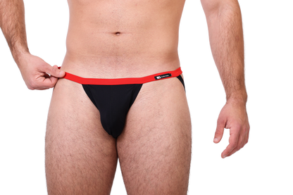 Fekete-piros jockstrap