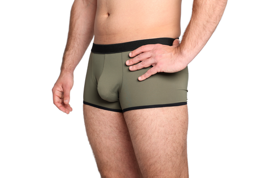 Zöld boxer fekete gumival