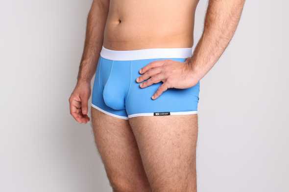 Blue boxer short with wide elastic