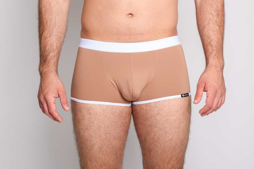 Beige boxer short with wide elastic